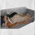 thumbnail image 6 of Rustic Soft Flannel Fleece Throw Blanket, Weathered Barn Firewood Countryside Village Storage Garden Rural Life Concept, Cozy Plush for Indoor and Outdoor Use, 60" x 80", Orange Brown, by Ambesonne, 6 of 6