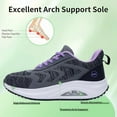 thumbnail image 2 of JOYFON Women's Walking Shoes Arch Support Orthotic Breathable Tennis Sneakers for Plantar Fasciitis Pain Relief GreyPurple 9.5, 2 of 6