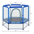 thumbnail image 4 of CZBZ 55'' Toddler Trampoline with Safety Enclosure Net, 4.5FT Indoor Mini Trampoline for Kids Ages 1-8, Small Outdoor Full Anti-Rust Baby Trampoline, Gifts for Boys, Girls, 4 of 14