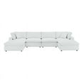 thumbnail image 2 of Modway Commix 6-Piece Down Filled Overstuffed Vegan Leather Sectional Sofa in White, 2 of 11