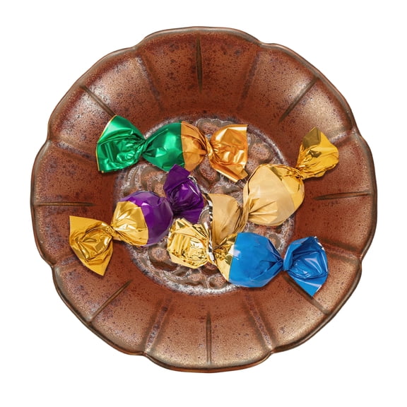 Uxcell Porcelain Serving Dish 4.25'' Small Ceramic Candy Plate with Lotus Pattern Petal Shape Decorative Bowl Red Gold