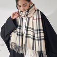 thumbnail image 3 of Bufandas de moda para mujer, chal largo, invierno, grueso, cálido, tejido, bufanda grande a cuadros, manta larga a cuadros gruesa, 3 of 5