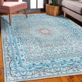 thumbnail image 3 of Oriental Decorative Rug, Vintage Design Antique Artwork Mandala Look Boho Floral Design Print, Quality Carpet for Bedroom Dorm and Living Room, 6 Sizes, Baby Blue, by Ambesonne, 3 of 4