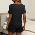 thumbnail image 3 of yillto Womens Pjs Sets Shorts and Short Sleeve Shirts Loose Comfy Loungewear Sleepwear 2 Piece Outfits, 3 of 7