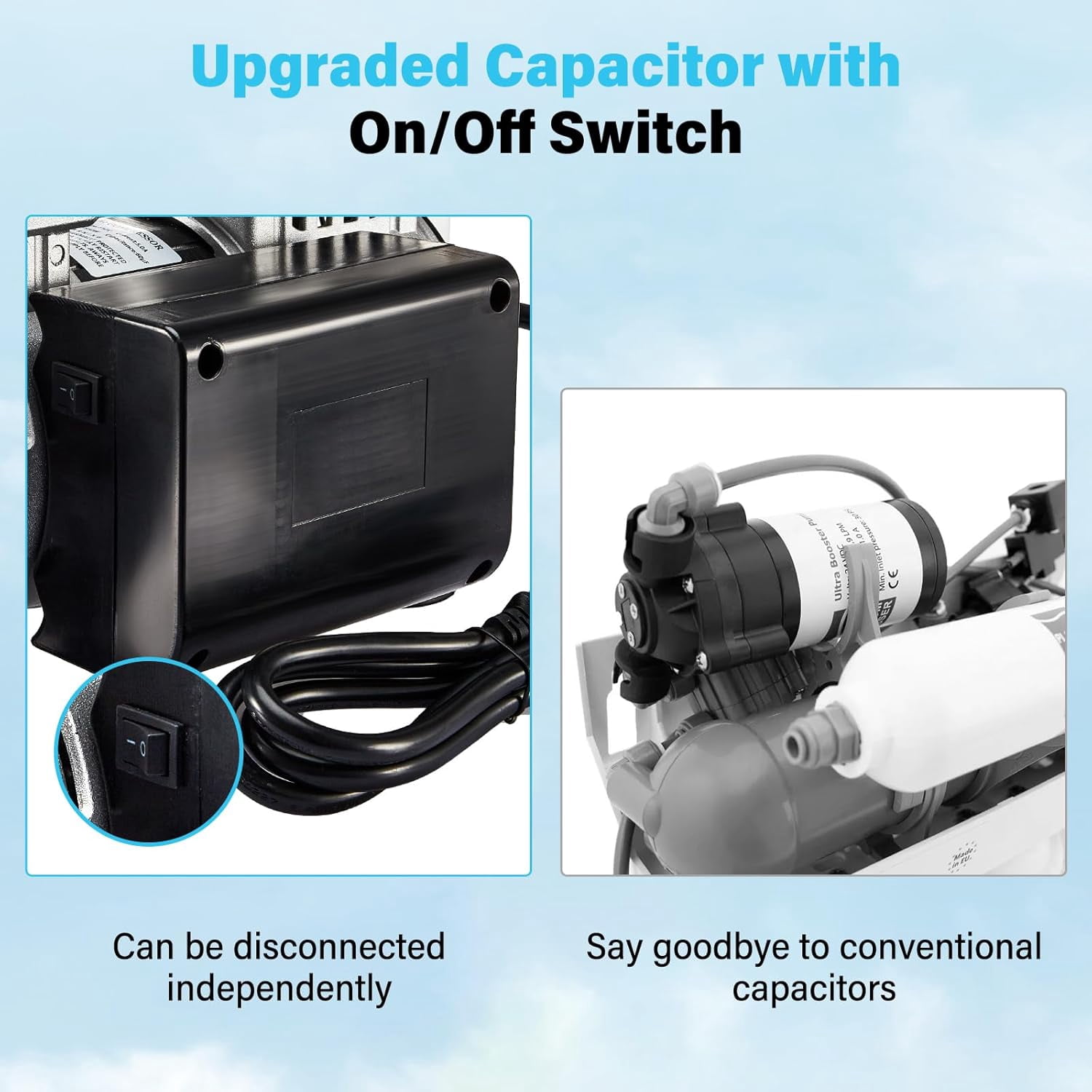 FOUR E's Scientific Pond Aerator, 550 W Power,  5.2 CFM Pond Air Pump for Outdoor, with 2 Diffusers, 98 ft Weighted Hose, for Backyard Koi Fish Tank Lake