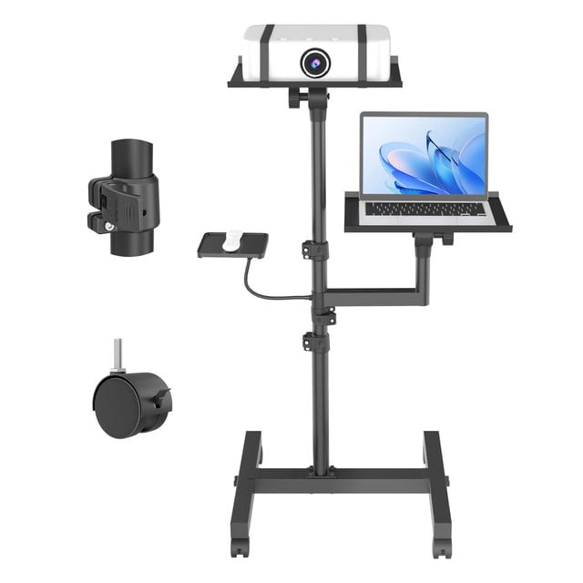 Soporte portátil para proyector y portátil GSOW, 2 estantes de 47 pulgadas