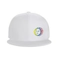 thumbnail image 2 of TEQUAN Flat Brim Hat Snapback Hats, Sun Light Face Pattern Adjustable Men Baseball Cap (White), 2 of 6