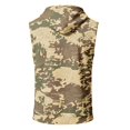 thumbnail image 5 of Mens Sleeveless Hoodie Camouflage Pattern Drawstring Hooded Vest with Kangaroo Pocket Relaxed Fit Sportswear Top, 5 of 7