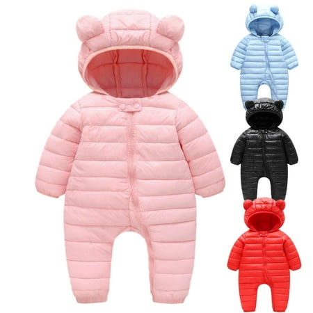

Gyratedream Newborn Baby Girl Boy Warm Hooded Snowsuit Outerwear Light Puffer Onesie Outwear