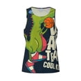 thumbnail image 4 of Fotbe Dinosaur Basketball Player Pattern Men's Quick Dry Workout Tank Top Gym Muscle Tee Fitness Bodybuilding Sleeveless T Shirt Breathable Workout Shirt-3X-Large, 4 of 9