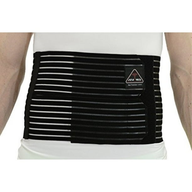 itamed men's breathable abdominal/back support binder ab208 black x