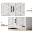 thumbnail image 7 of 60” Shoe Storage Bench with Deodorizer, Farmhouse Shoe Organizer Cabinet with Cushion Seat, 4 Doors, Adjustable Shelf for Entryway, Bedroom & Living Room, White, 7 of 7