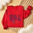 thumbnail image 2 of Tnhcen Women's 4th of July Sweatshirt, Patriotic USA Graphic Pullover, Long Sleeve Crewneck Casual Loose Fit Top, No Hood Fleece Sweater, Sizes S-2XL, 2 of 5