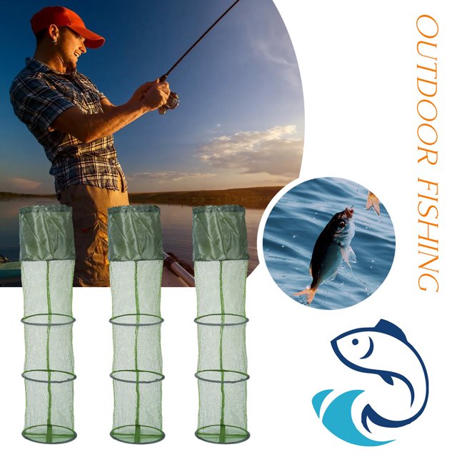 LJNYFDC Foldable Fishing Fine Mesh Large Foldable Fishing Net Strong Load bearing Wear Resistant Collapsible Landing Net