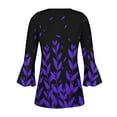 thumbnail image 4 of Puntoco Tops Blouses for women Clearance 2025,Womens Tops Casual V Neck Shirts Floral Solid Blouse Ruffle Tunics 3/4 Sleeve Tshirt Purple XL(XL), 4 of 5