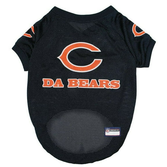 Pets First Raglan Mesh Chicago Bears NFL Dog Cat Jersey, Black, XS