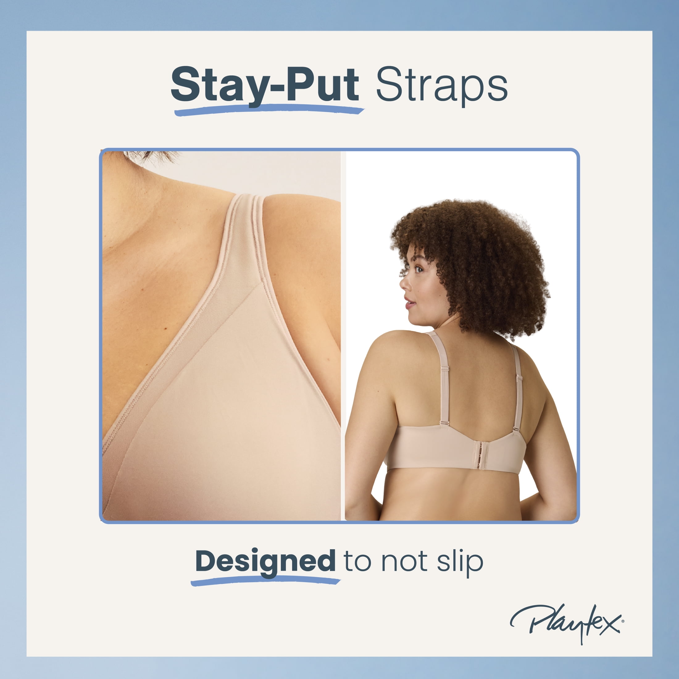 Playtex Women's Smoothing T-Shirt Underwire Bra, Moisture Wicking (Plus Sizes)