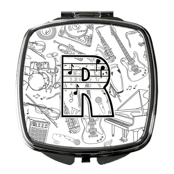 Letter R Musical Note Letters Compact Mirror