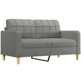 thumbnail image 5 of vidaXL 2-Seater Sofa with Pillows&Cushions Dark Gray 55.1" Fabric, 5 of 48