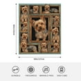 thumbnail image 4 of Cute Yorkie Dog Blanket Yorkshire Terrier Lovers Gift Soft Cozy Plush Throw for Women Kids Bed Couch Home Decoration Teal Background Yorkie Mom - 60"x50", 4 of 8