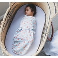 thumbnail image 4 of Aden + Anais Essentials Easy Wrap Swaddle, Cotton Knit Baby Wrap, Newborn Wearable Swaddle Sleep Sack, 2 Pack, Female, Fairy Tale Flowers, 0-3 Months, 4 of 8