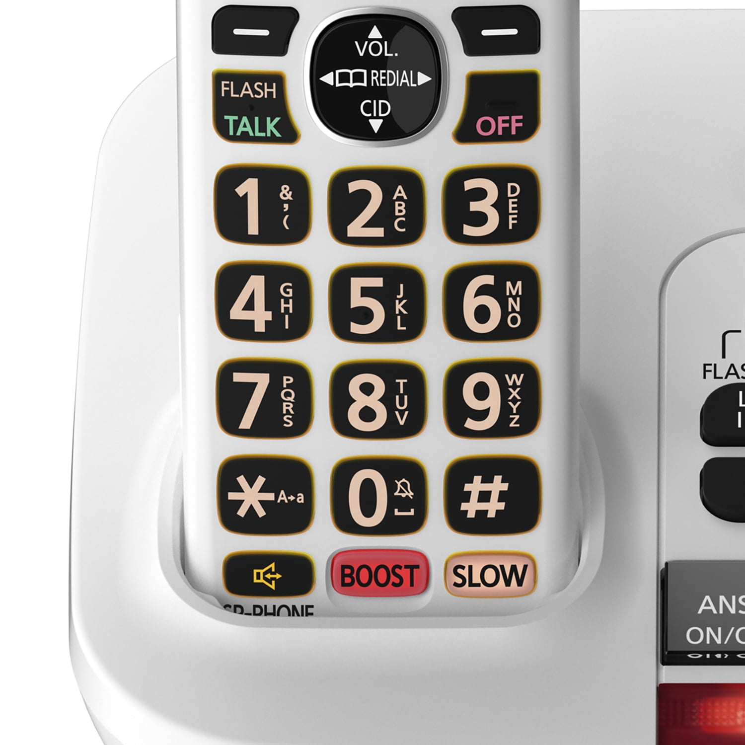 Panasonic DECT 6.0 Corded Cordless Amplified Phone with Answering Machine & Noise Reduction, White with Red Visual Ringer, KX-TGM420W