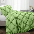 thumbnail image 2 of SGI Bedding 3 Piece Cotton Diamond Ruffle Duvet Cover Sage Solid 600TC Twin, 2 of 8