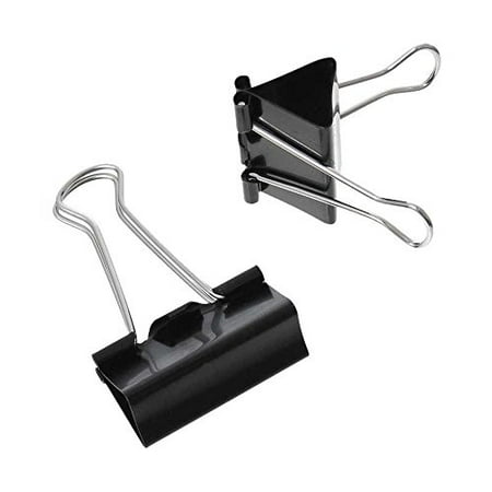 Black Binding Clips, Pack Of 12 Pieces, Reusable, Strong Durable Metal Binding Notes, Paper Clips, All Purpose Use! 1-1/4