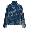 thumbnail image 6 of Jackets for Women Winter Coat Jackets Flannel Stand Collar Jacket(Navy Paisley Floral Pattern,Size:S-4XL), 6 of 7