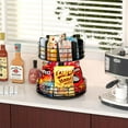 thumbnail image 7 of Snack Organizer - Versatile Snack Storage 2 Tier Lazy Susan with Convenient Grab-and-Go Design, Metal Snack Holder for Home, Office, Breakroom, 11.85" L x 11.85" W x 13.3" H (Matte Black), 7 of 7