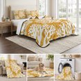 thumbnail image 6 of Quilts Twin XL Size, Yellow Orange Coastal Coral Soft Comforter Bedding Set for Bed, Summer Nautical Sea Beach Ocean Lightweight Quilted Bedspread with Pillow Cover(2 Pieces) All Season, 68x98 Inch, 6 of 9