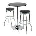 thumbnail image 1 of Ensemble de 3 tables de pub et de tabourets pivotants Summit, noir et chrome - 93362, 1 of 9