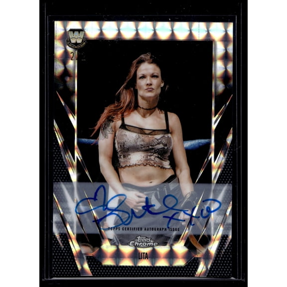 2026 Topps Chrome WWE Lita BCA-LIT Atomic Refractor Topps Certified Autograph Issue WWE Hall of Fame WWE Autographed Wrestling Trading Card