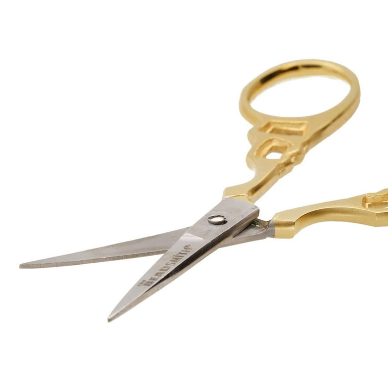 The Beadsmith Applique Scissor – 6 Inches, Duckbill Knife Edge, Angled Handle, Adjustable Tension Screw – Paddle Shape For Art, Crafting, Fabric, Thread, Needlework, Embroidery & Sewing