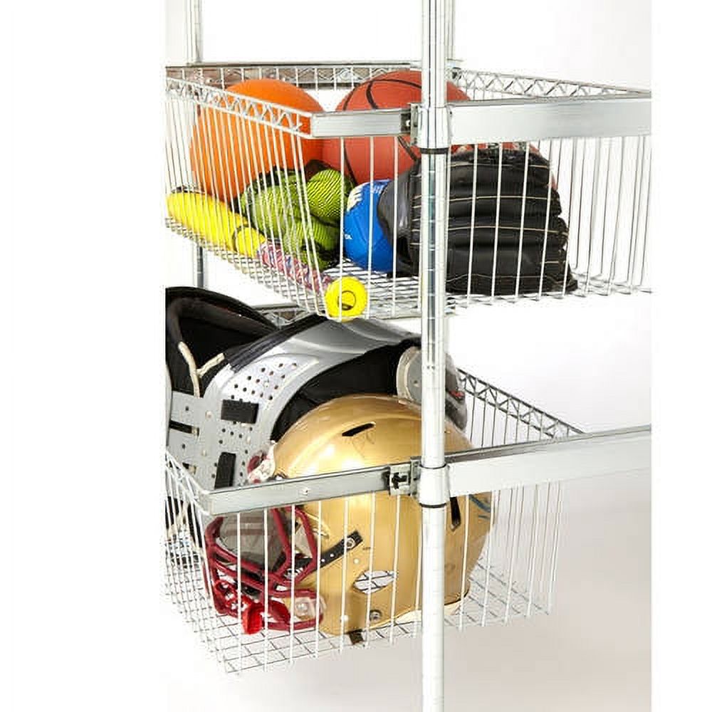 Seville Classics 5-Tier Steel Wire Shelving System with Pull-Out Bins, 18"L x 36"W x 71"H - image 3 of 4