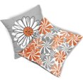 thumbnail image 2 of Grey Orange Pillow Covers 18x18 Set of 2 Modern Daisy Aesthetic Decor Orange Gray Colored Flower Throw Pillows Summer Outdoor Decorative Pillowcase Square Linen Cushion Case for Home Sofa Couch Bed, 2 of 6