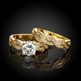 thumbnail image 3 of GY Wedding Ring Sets for Women 1ct aaa Cz Yellow Gold Plated Engagement Ring Sets, 3 of 5