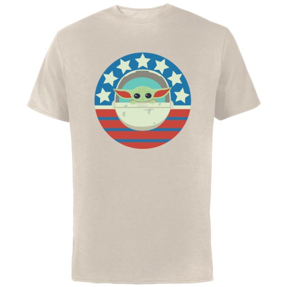 Star Wars The Mandalorian the Child Americana - Short Sleeve Cotton T-Shirt for Adults - Customized-Natural