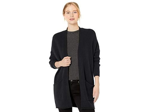 black boucle coatigan