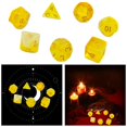 thumbnail image 3 of Juego de mesa de 7 dados multicaras, Trpg, DND, dados poliédricos para amantes, juego de dados, regalo, juego de guerra, ocio, entretenimiento, juego de dados, casino. Amarillo, 3 of 9