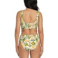thumbnail image 3 of Kdxio Fruit Print Women's 2 Piece High Waisted Wrap Spaghetti Strap Summer Swimsuit Bikini Set-Small, 3 of 7