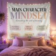 thumbnail image 2 of Main Character Mindset with Stars and Hearts, Inspirational Retro Style for Motivational Art Lovers, Positive Decor, Graduation Gift, Tapestry Wall Hanging for Bedroom and Dorm, 2 of 7