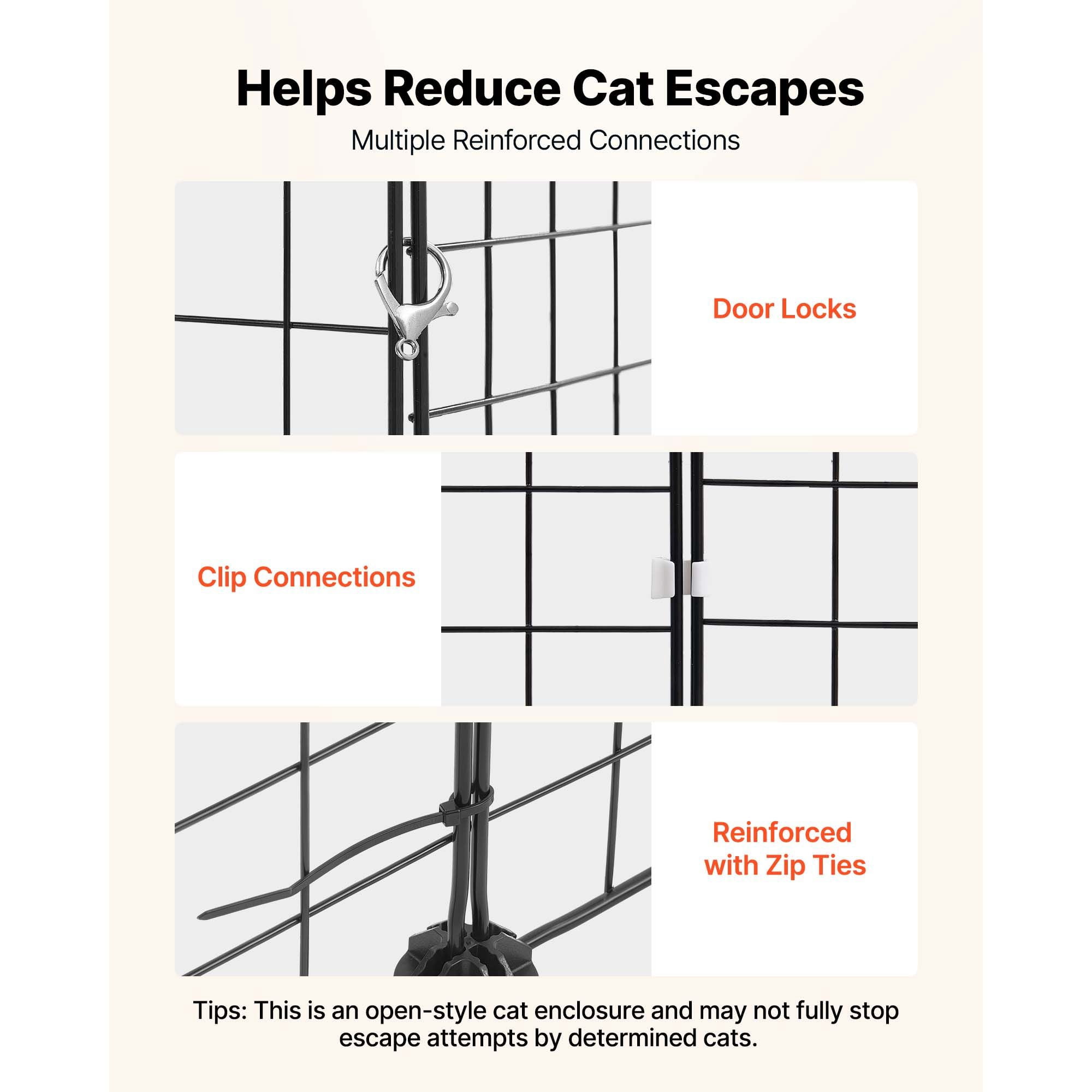 Cat Cage, 3-Tier DIY Cat Playpen Indoor Enclosure, Detachable Metal Wire Kennel Crate, Large Exercise Place Ideal for 1-2 Cats, Kittens, Rabbits, Ferrets & Small Animals, Black 28"x13.98"x40.98"