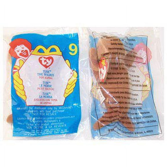 TY Mcdonalds Teenie Beanie - #9 Tusk The Walrus (2000) Plush