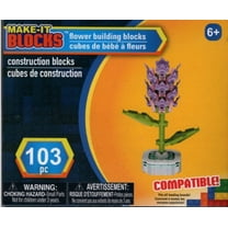 Make-It-Blocks Purple Flower Building Construction Blocks, 103 Piece Set