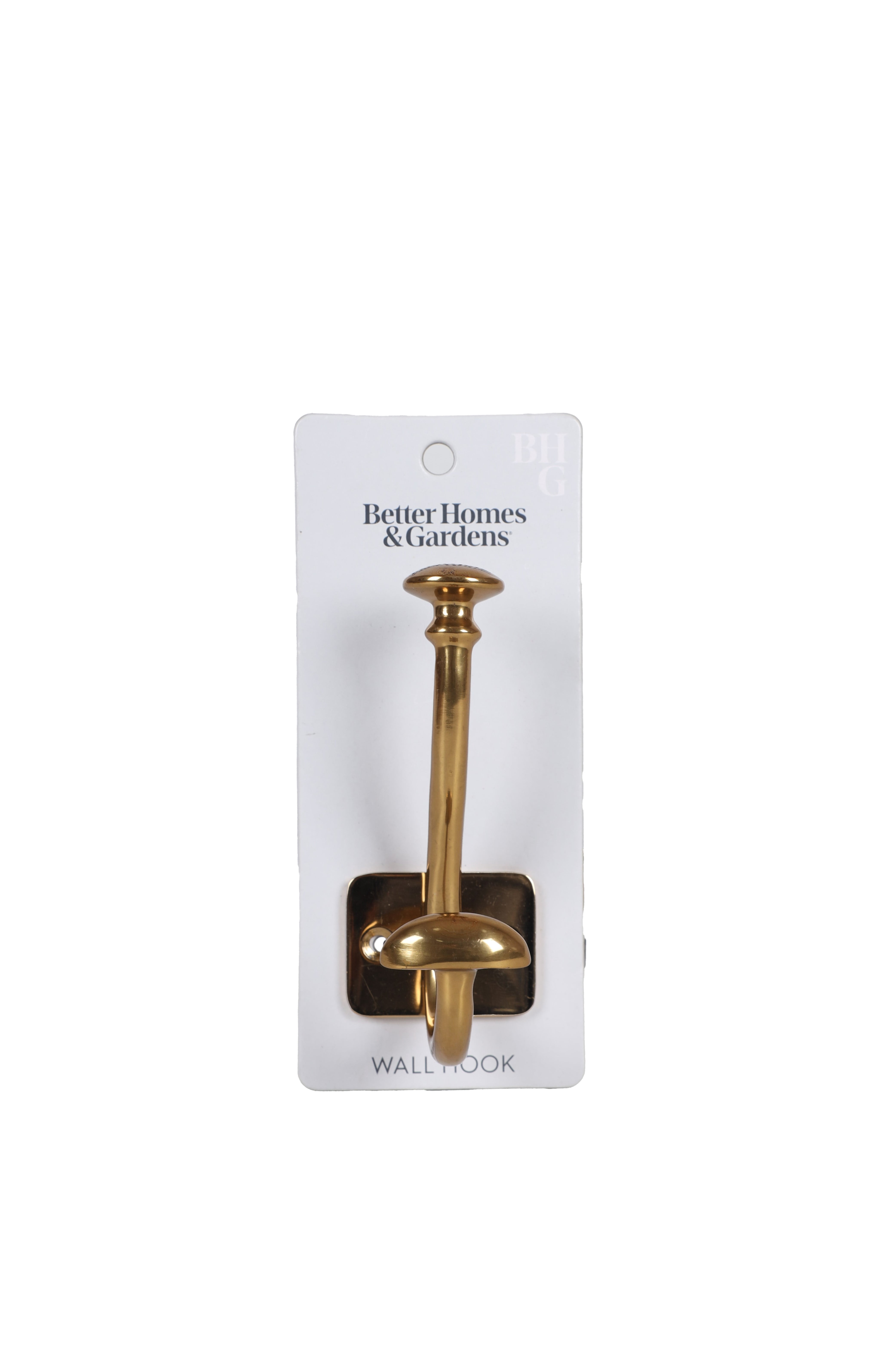 Better Homes & Gardens Modern Heirloom Single Wall Hook, Heritage Gold Finish
