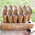 thumbnail image 3 of Happy Date Confetti Cone Stand Box Tray - Wedding Confetti Holder Stand Box Tray, 24pieces of cone papers and 30Holes for 24 Confetti Cones, Stand Tray Holder Box is Fold By Yourself, 3 of 9
