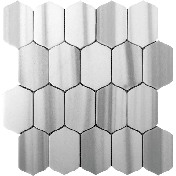 5 pack Cloud Gray 12.2-in x 13.2-in Polished Marble Floor and Wall Tile (5.28 sq ft/case)