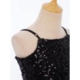 thumbnail image 6 of Doomiva Kids Girls Sequins Spaghetti Straps Crop Tank Top Sleeveless Camisole Modern Jazz Hip Hop Performance Vest Shirt A Black 150, 6 of 7