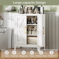 thumbnail image 3 of JHYKFG 32"Metal Pantry Storage Cabinet,Freestanding Sideboard with 2 Adjustable Shelves for Small Spaces, Living Room, Hallway, Dining Room,White, 3 of 13